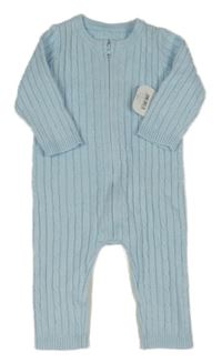 Světlemodrý vzorovaný pletený overal Nutmeg