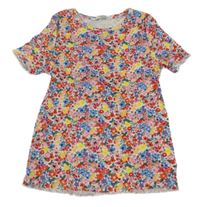 Barevné květované žebrované tričko H&M