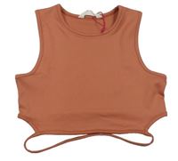 Starorůžový sportovní crop top se šňůrkou Matalan