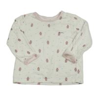 Bílé vzorované triko s kočičkami 