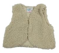 Smetanová huňatá podšitá vesta Topomini