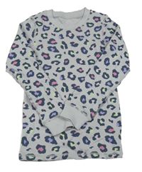 Šedo-tmavomodro-barevné spodní triko s leopardím vzorem M&S