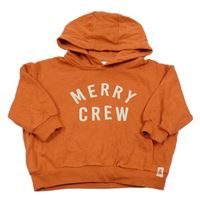 Oranžová mikina s nápisem a kapucí George