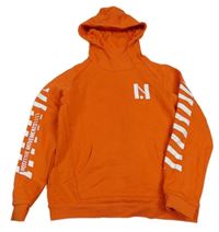 Oranžová mikina s pruhy a kapucí Nutmeg