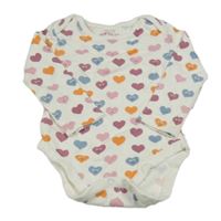 Bílo-růžovo-oranžovo-modré body se srdíčky John Lewis