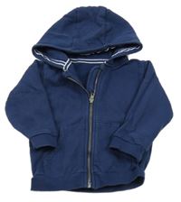 Tmavomodrá propínací mikina s kapucí 