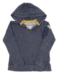 Tmavomodrá melírovaná mikina s kapucí M&S