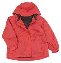 Fuchsiová šusťáková jarní bunda s kapucí Pocopiano