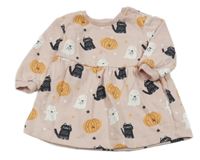 Růžové teplákové šaty s dýněmi a duchy George