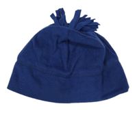 Tmavomodrá fleecová čepice s třásněmi Pocopiano