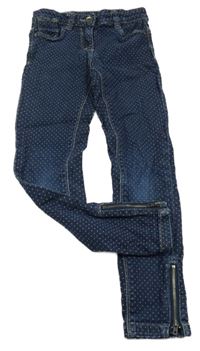 Tmavomodré puntíkaté skinny rifle Vertbaudet