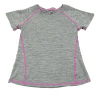 Šedo-fialové melírované sportovní tričko H&M