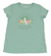 Světlezelené tričko s koníky a nápisem Topolino