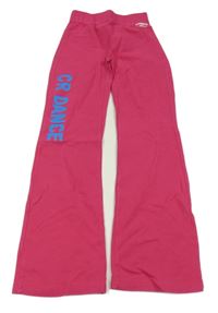 Fuchsiové flare legíny s nápisem 