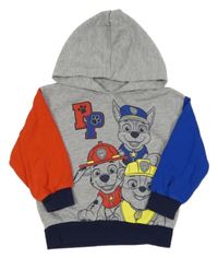 Šedo-modro-červená mikina s kapucí - Tlapková Patrola Nickelodeon
