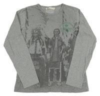 Šedé triko s obrázky