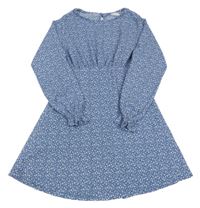 Modro-bílé květované šaty Zara