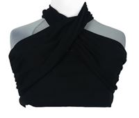 Dámský černý žebrovaný crop top Shein 