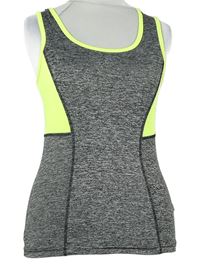 Dámské šedo-neonově zelený melírovaný sportovní top