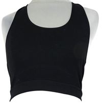 Dámský černý žebrovaný sportovní crop top Primark 