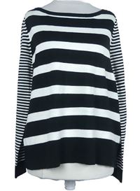 Dámský černo-bílý pruhovaný lehký svetr George 
