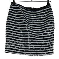 Dámská černo-bílá pruhovaná flitrová sukně Savida 