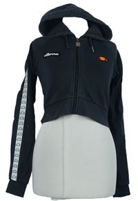 Dámská tmavomodrá propínací crop mikina s logem a kapucí Ellesse vel. 32 