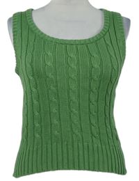 Dámská zelená vzorovaná crop svetrová vesta Atmosphere 