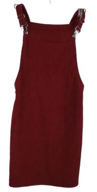 Dámské karmínové manšestrové laclové šaty 