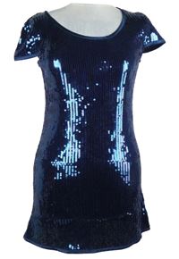 Dámská tmavomodrá flitrová tunika Next 
