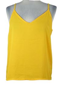 Dámský okrový top s krajkou 