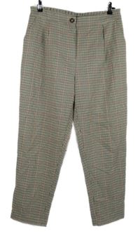 Dámské béžovo-černo-červené kostkované kalhoty New Look 