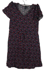 Dámské černo-červené kytičkované šaty Vero Moda 
