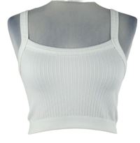 Dámský bílý žebrovaný crop elastický top Primark 
