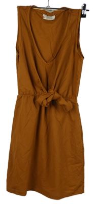 Dámské skořicové šaty s páskem Pull & Bear
