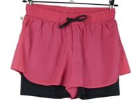 Dámské neonově růžovo-šedé sportovní dvojité kraťasy Accessorize 