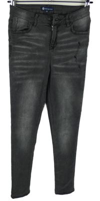 Dámské šedé skinny rifle s prošoupáním 