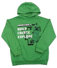 Zelená mikina s Minecraft a kapucí Primark
