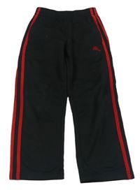 Čero-červené sportovní kalhoty s logem Adidas