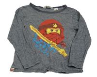 Tmavomodro-bílé pruhované triko s lego Ninja zn. H&M