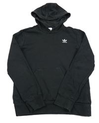 Černá mikina s logem a kapucí Adidas