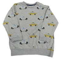 Světlešedá mikina s auty H&M