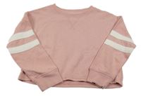 Světlerůžová crop mikina s proužkem Next