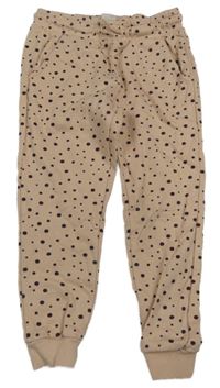 Světlerůžové puntíkaté tepláky Little kids