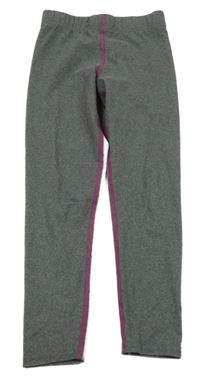 Šedé sportovní legíny s růžovým prošitím Crane