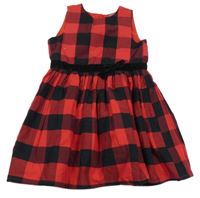 Červeno černé kostkované šaty