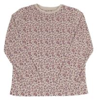 Světlerůžové sametové triko s leopardím vzorem Primark