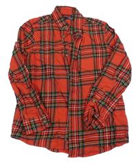 Červano-barevná kostkovaná flanelová košile Next