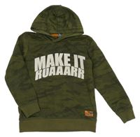 Army mikina s nápisem a kapucí Dopodopo