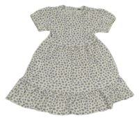 Smetanovo-modré květované šaty C&A